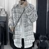 Plaid coat,oversize jacket top man,high street fall winter oversize jacket