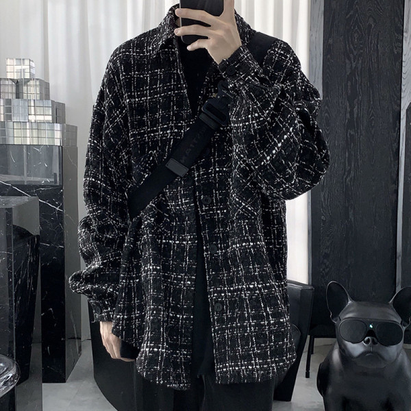 Plaid coat,oversize jacket top man,high street fall winter oversize jacket