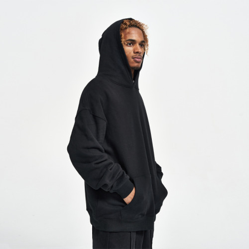 Custom solid color hoodie,basic 390G plus cashmere american oversized hoodie,thickened men's hoodie