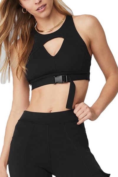 Women's sports bra,athletic apparel,gym clothing,adjustable back buckle running fitness sports bra
