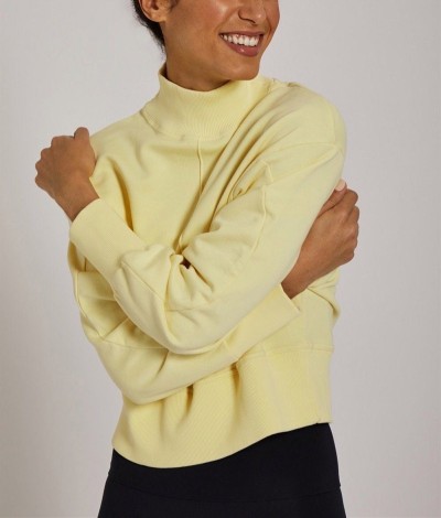 Women's high neck sweatshirts puff sleeve hoodies