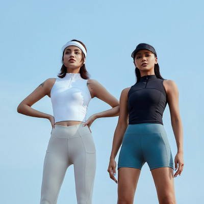 Summer New design  Slim Yoga Clothes Workout Top front zip tank top