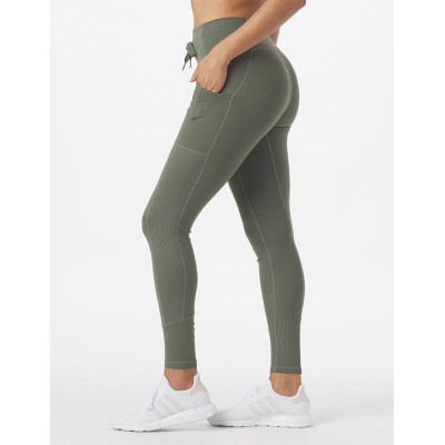 High waisted yoga leggings with drawstring compression hip lifting sports tights