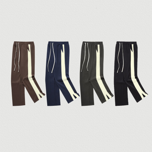 Autumn and winter American side splicing slit casual wide leg straight leg men jogger pants