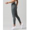 Compression leggings with side pockets shiny panel sports tights