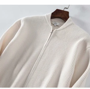 Autumn zipper cardigan knitted sweater slim trend British outside wear sweater coat men's jacket