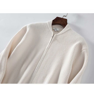 Autumn zipper cardigan knitted sweater slim trend British outside wear sweater coat men's jacket