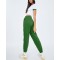 Adjustable wasit women joggers with side pockets cotton fleece sports sweatpants