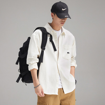 Long-sleeved Winter day cotton shirt plus fleece loose men's shirt