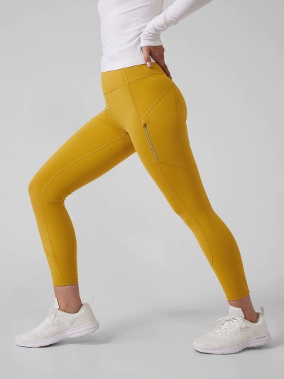 Compressive Stretchy Yoga Leggings For Ladies With Zipper Pockets
