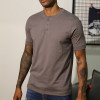 Henry collar short sleeve T-shirt wholesale summer solid color cotton half sleeve men's T-shirt