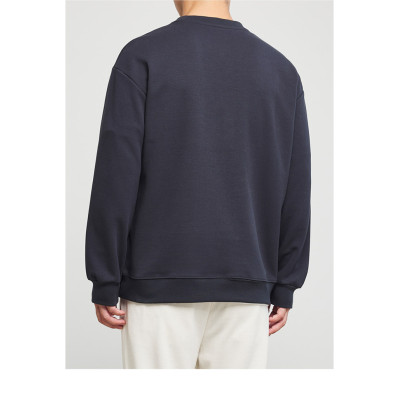 Simple letter embroidery pullover hoodie double-sided knitted crewneck casual hoodie for men