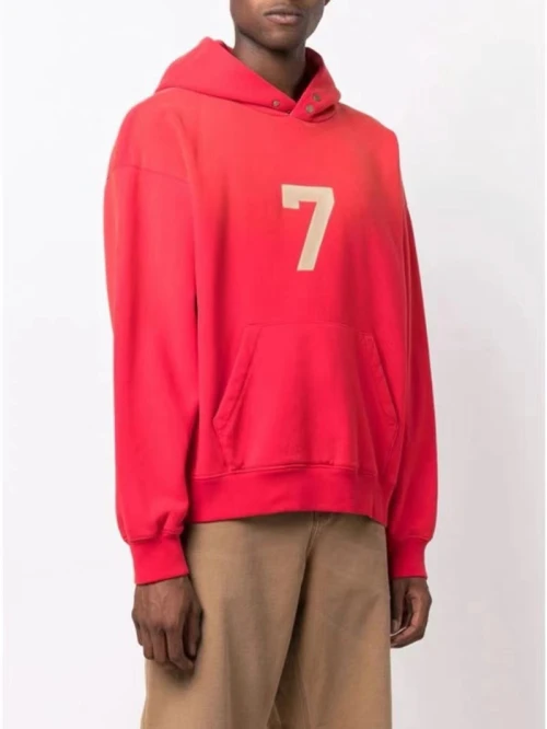Red hoodie thickened custom colored high-quality autumn and winter plus velvet men's style