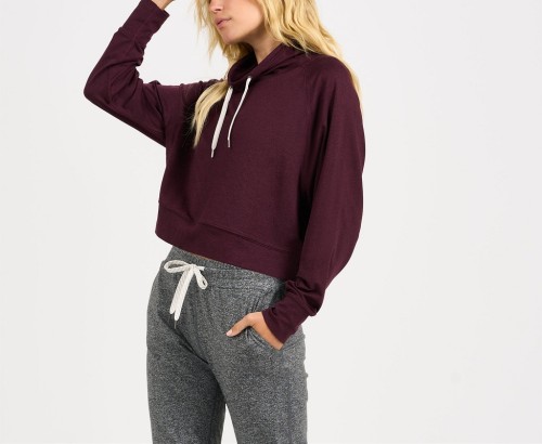 Leisure hooded sweatshirts cropped hoodies with drawstring