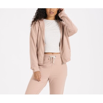 Women's full zipper hoodies cotton fleece cardigan