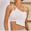 Womens asymmetry Yoga Bra Cutout Straps Athletic Sports Running Workout Top