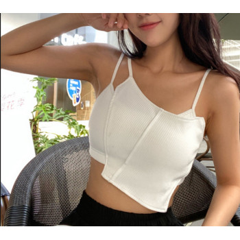 Womens asymmetry Yoga Bra Cutout Straps Athletic Sports Running Workout Top