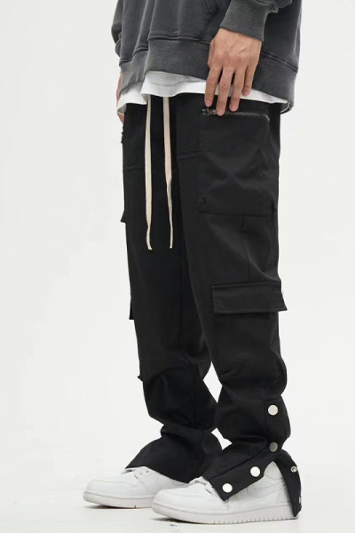 American functional cargo casual pants high street hip hop straight multi-pocket men's pants