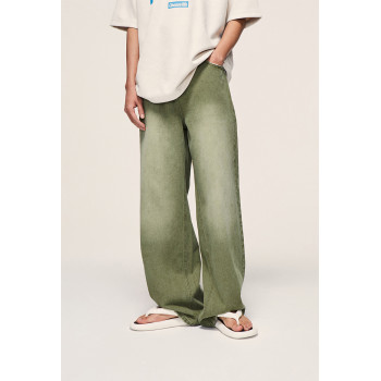 Vintage wash water worn loose jeans spring and summer wide leg pants