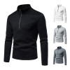 Men's hoodie door flap zipper design solid color high collar men's coat