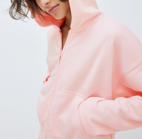 Custom full zip hoodies off shoulder hooded sweatshirts