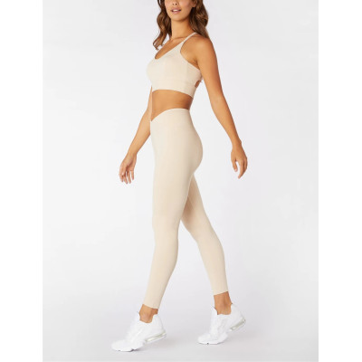 Criss cross waist yoga leggings Crossover V shape sports tights