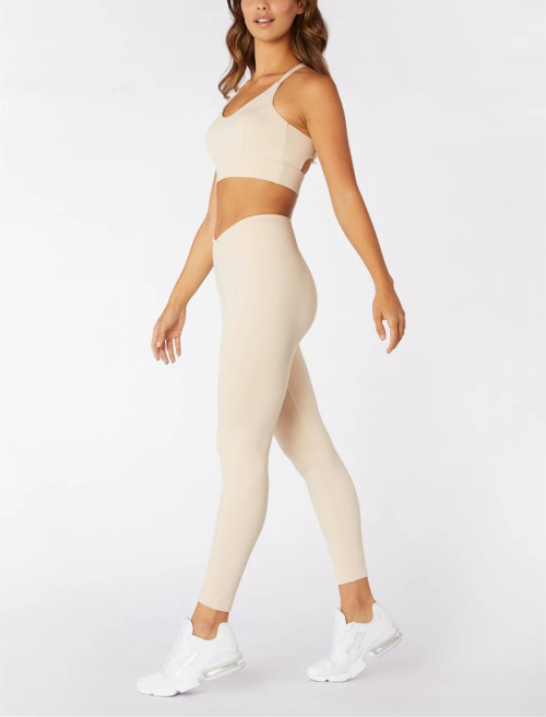 Criss cross waist yoga leggings Crossover V shape sports tights