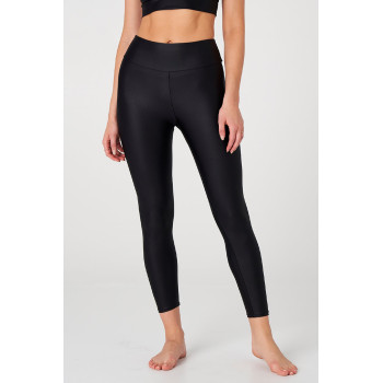 High waisted shimmery yoga capris black shiny fitness tights