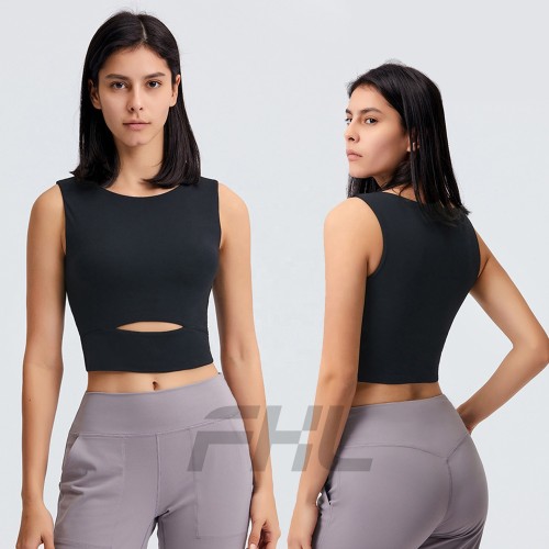 Women's Sports Gym Crop Tank Top Basic Solid Active wear Yoga Running Fitness Workout tank top