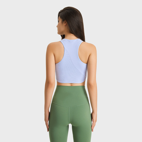 Women yoga wear Ribbed Cropped Tops,Rib-Knit tank top for women