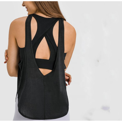 Womens Workout Shirts Sexy Open Back top Activewear Workout Clothes Sports Yoga Tank Tops