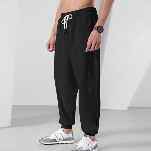 casual pants large size three-dimensional letter printed sweatpants men's straight wide leg pants