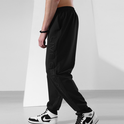 casual pants large size three-dimensional letter printed sweatpants men's straight wide leg pants