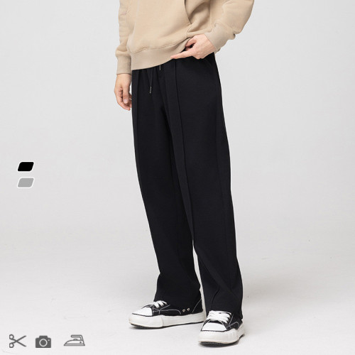 Spliced straight loose trousers men's casual sports sweatpants