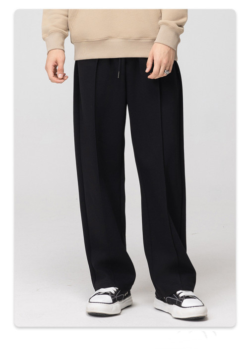 Spliced straight loose trousers men's casual sports sweatpants