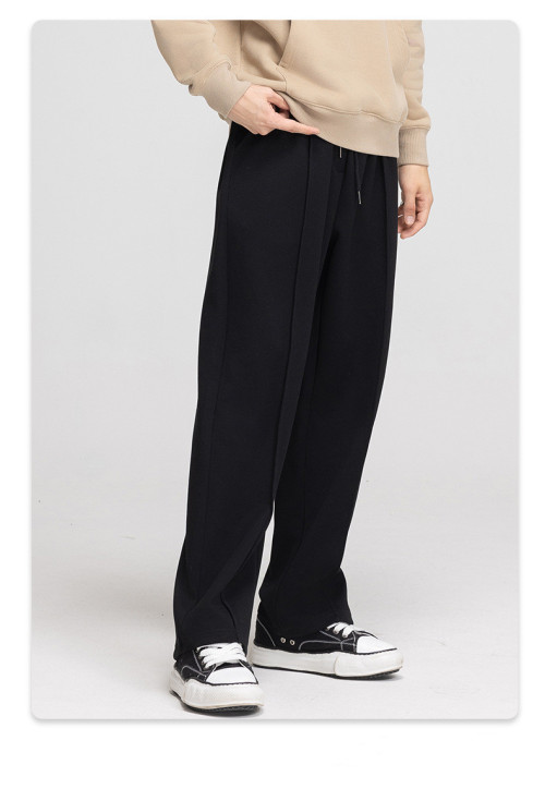 Spliced straight loose trousers men's casual sports sweatpants