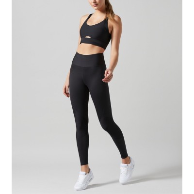 Compressive ribbed yoga leggings high quality training fitness tights