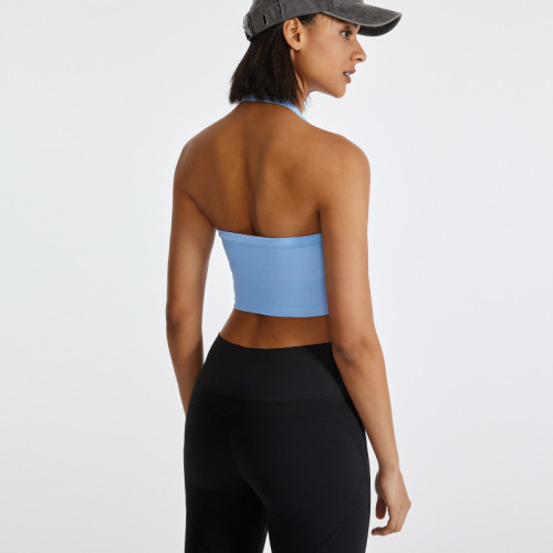 Halter Tops workout wear,  V Neck Cropped Tank Tops for Women Sleeveless Backless crop top