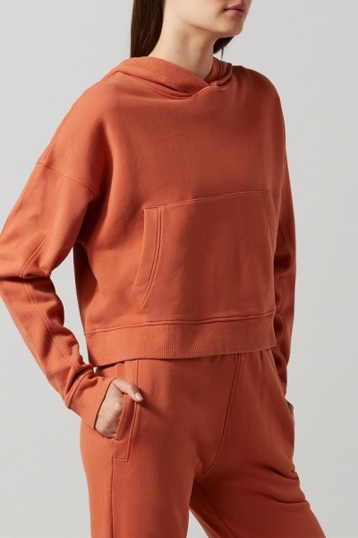 Loose fit hooded sweatshirts with kangaroo pockets women cotton hoodies