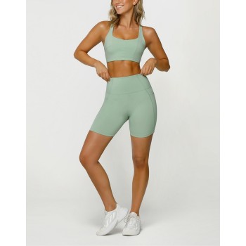 Tummy control yoga shorts with side pockets high quality biker shorts