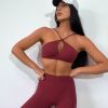 Halter Sports Bras for Women,  Criss-Cross Strappy sexy Sports Bras Workout Yoga bra
