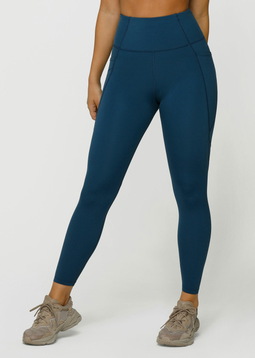 Tummy control compression yoga leggings with side pockets