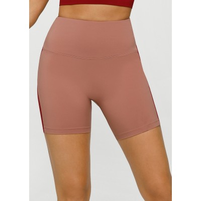 Tummy control yoga shorts no front rise seam biker shorts