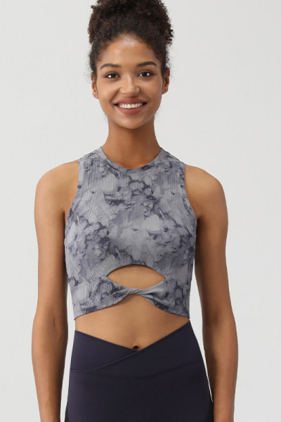 Women's Tie Dye Sleeveless Workout tank top, Casual Cropped Tank Top , yoga Shirts