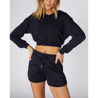 Women's sexy cropped hooded sweatshirts lounge hoodies for ladies