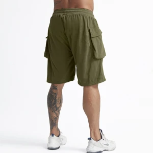Summer new men's trend loose large size solid color men's sports basketball shorts