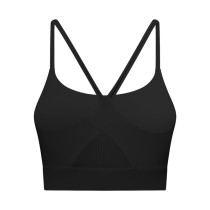 Strappy Sports Bra for Women, Crisscross Back Medium Support Yoga Bra, workout sports bra