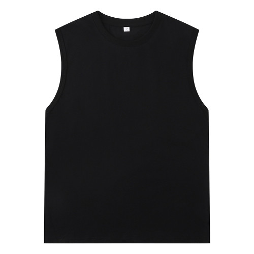 180g solid color cotton sleeveless vest sports leisure fitness men's basic casual tank