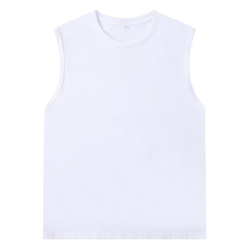 180g solid color cotton sleeveless vest sports leisure fitness men's basic casual tank