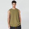 180g solid color cotton sleeveless vest sports leisure fitness men's basic casual tank